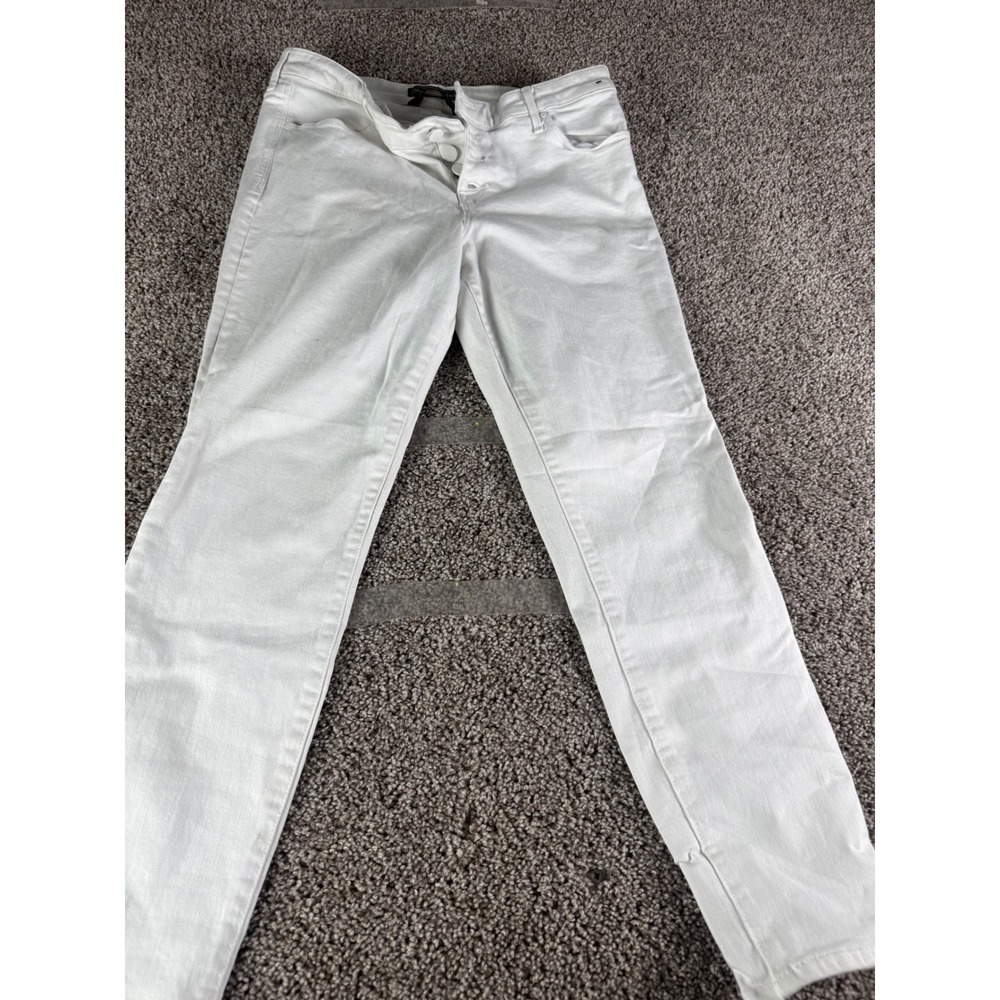 Abercrombie & Fitch Signature Collection White Skinny Jeans Button Fly 29W 26L